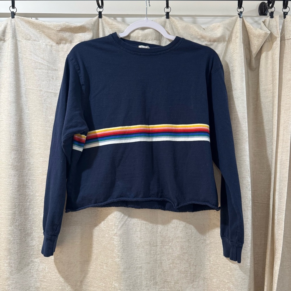 John Galt By Brandy Melville Women's Blue Acacia Rainbow Top